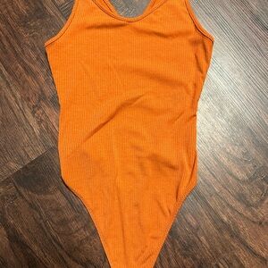 American Eagle Outfitters Vibrant Orange Kids Bodysuit